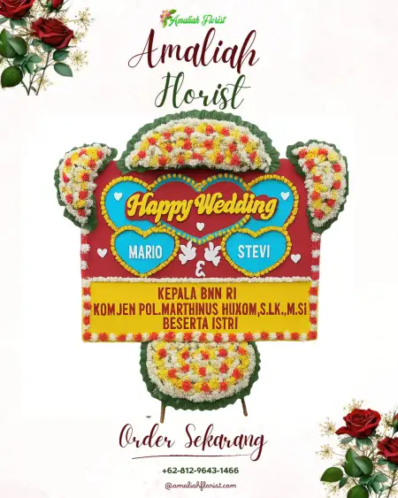 Papan Bunga Pernikahan Awan